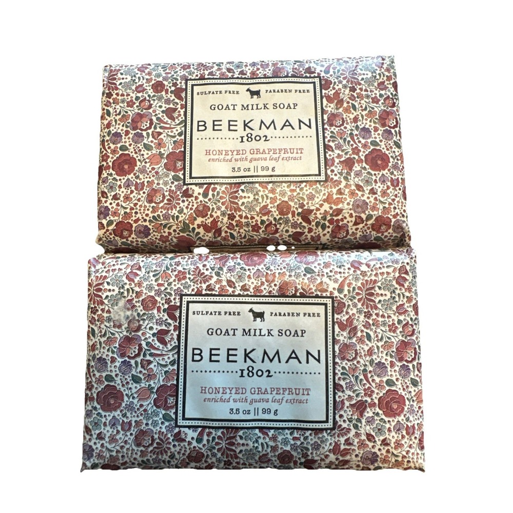 2 BEEKMAN 1802 HONEYED GRAPEFRUIT GOAT MILK SOAP 3.5oz BARS NEW